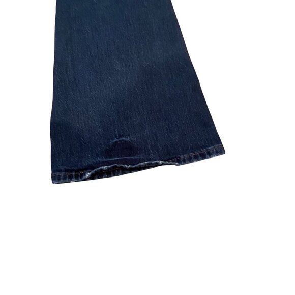 Womens Blue Jeans 12 Regular High Rise Curvy Fit Flare Leg 90s Style Dark Wash - Picture 6 of 13